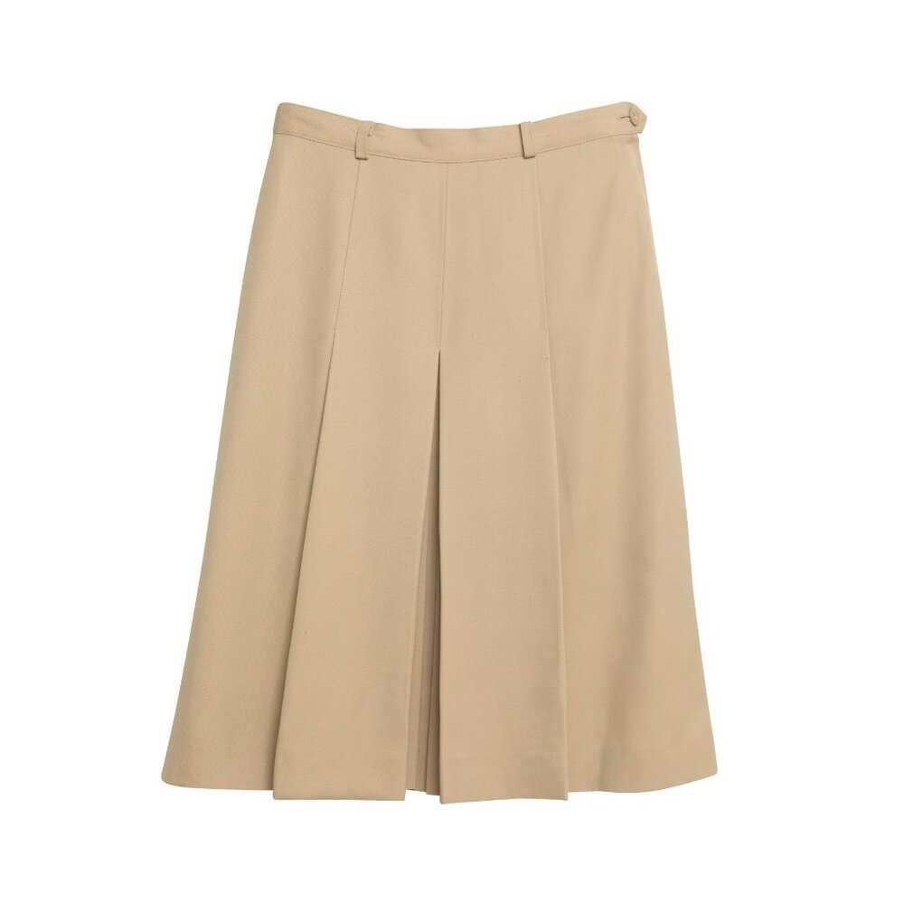 ESCADA by SRB (West Germany) Vintage Twill Weave Box Pleat A-Line Skirt : M